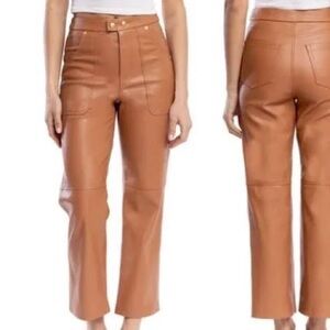 Blank NYC Women’s The Baxter Ribcage Straight Leg Vegan Leather Pants, size 27